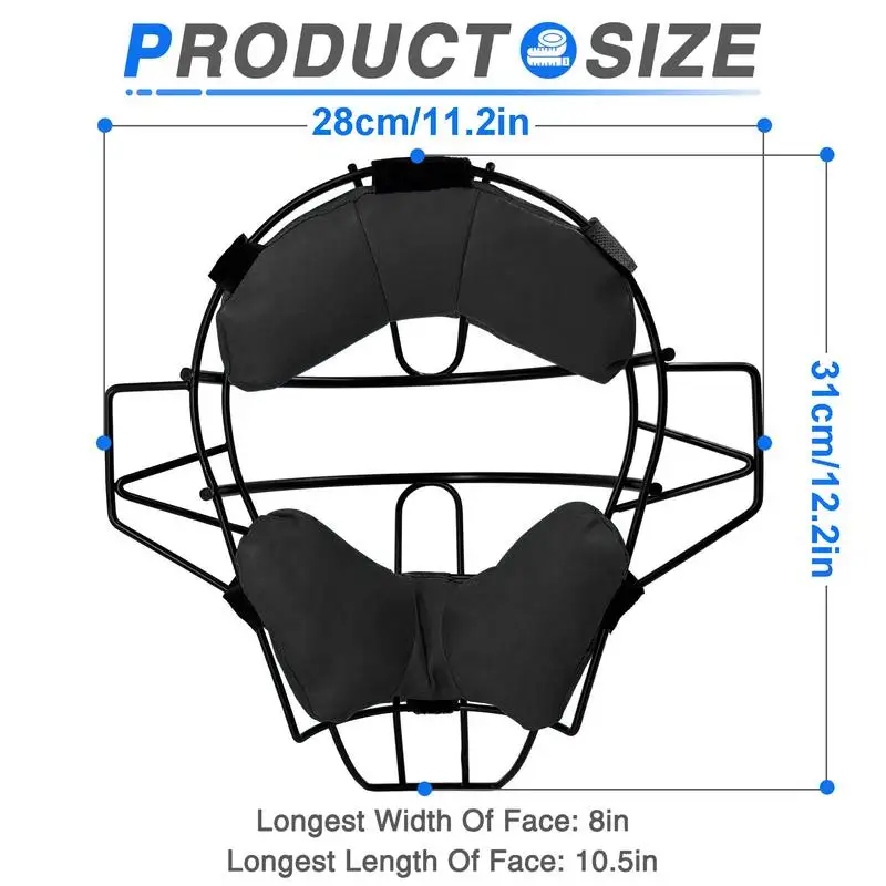 Softball Catcher's Masque Adjustable Full-Face Protection Masque Lightweight Comfortable Fit Traditional Hollow Steel Protective