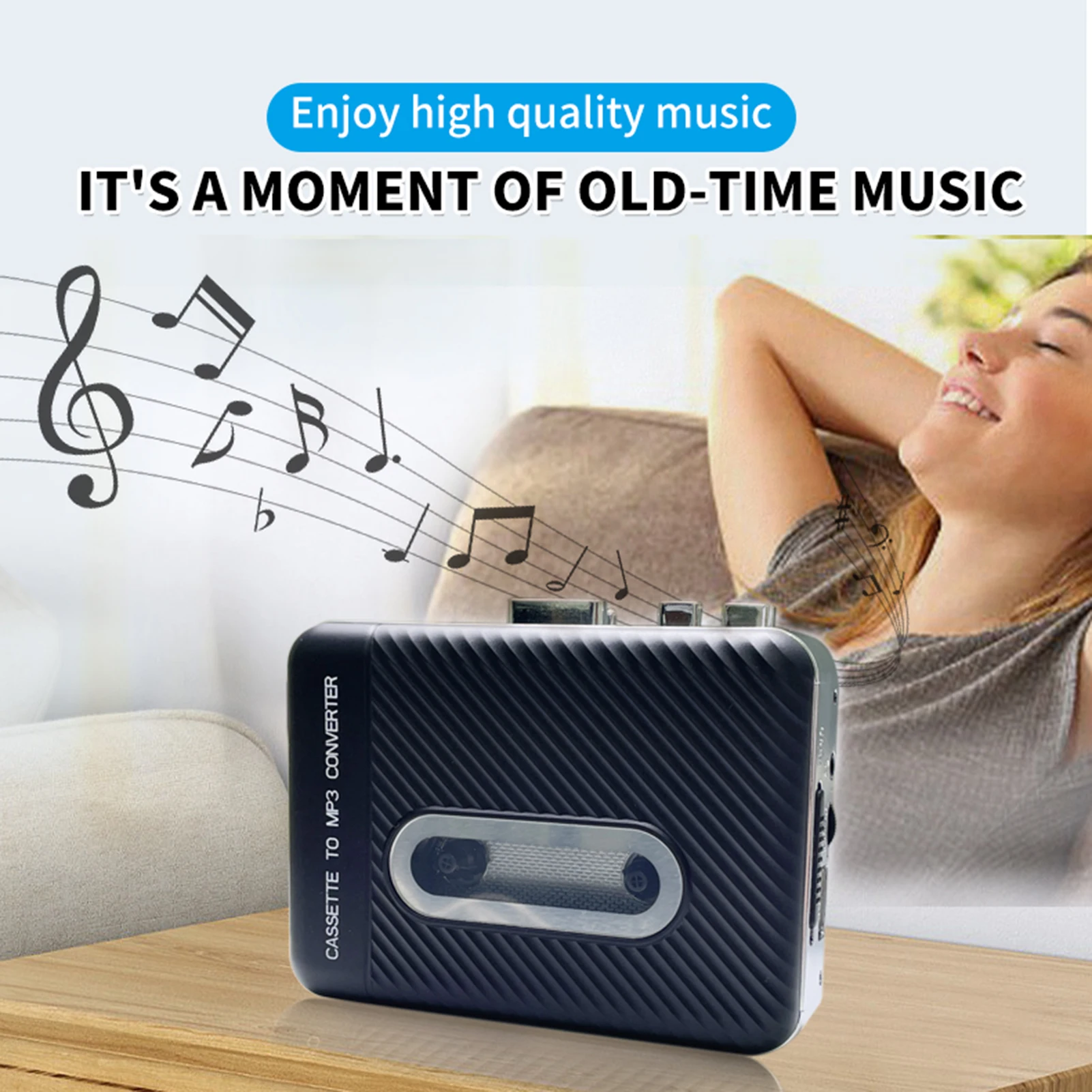Cassette Player Cassette to MP3 Converter Portable Tape Player Captures MP3 Audio Music via USB Computers to