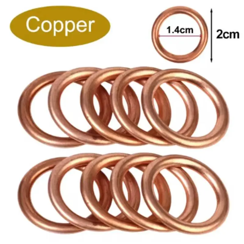 Car Oil Pan Drain Gasket Drainage Bolt Pad Aluminum/ Copper Oil Drain Plug Gasket Replaceable Accessories For Volkswagen Audi