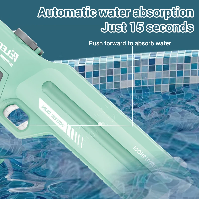 New All Electric Water Gun Summer Children's and Adult Outdoor Water Playing Toy Gun High Capacity Automatic Water Injection Gun 3