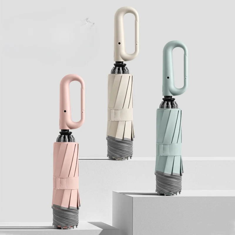 High quality Fully Automatic Buckle Umbrella Rain or Shine Sun Protection Anti-UV Folding Sunshade Umbrella for Men and Women