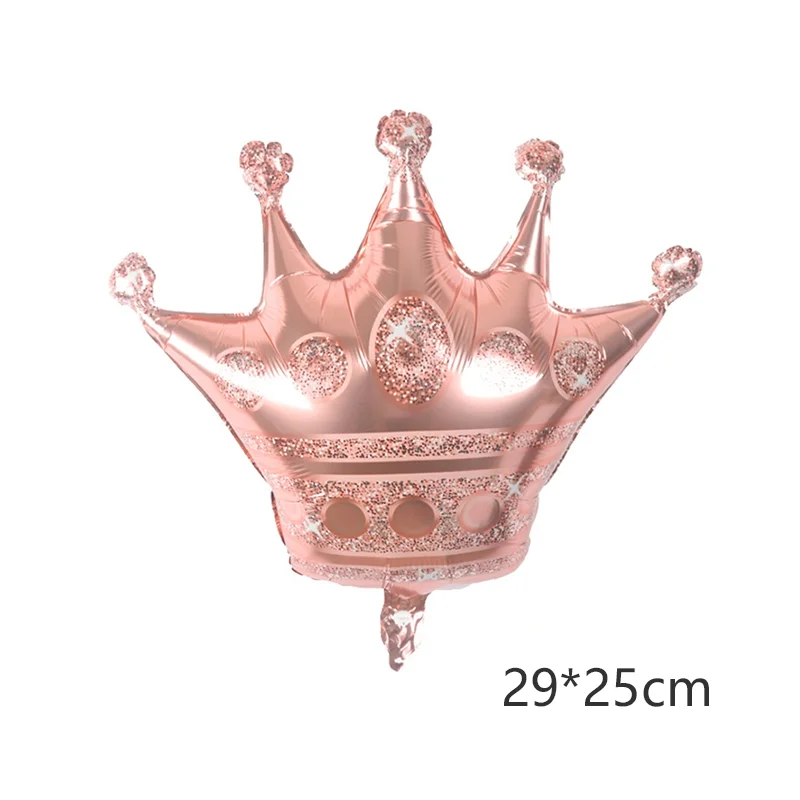 Elegant Crown Foil Balloons - Rose Gold, Silver, Pink, and Blue Party Decorations