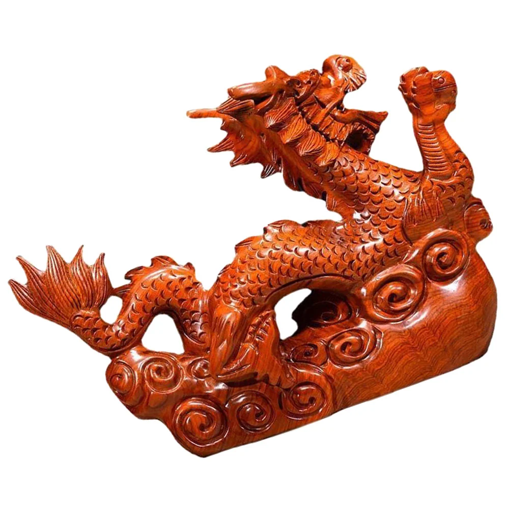 

Wooden Chinese Fengshui Dragon Figurine Statue Mini Year The Dragon Gift Chinese Zodiac Dragon Figurines Wood Hand Carved