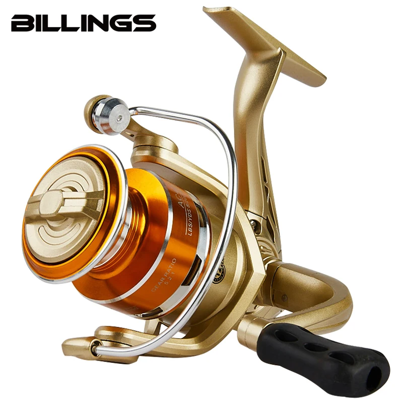 Moulinet spinning BILLINGS AC 5.2:1, 22LB de drag, bobine métal - Pêche eau douce et mer