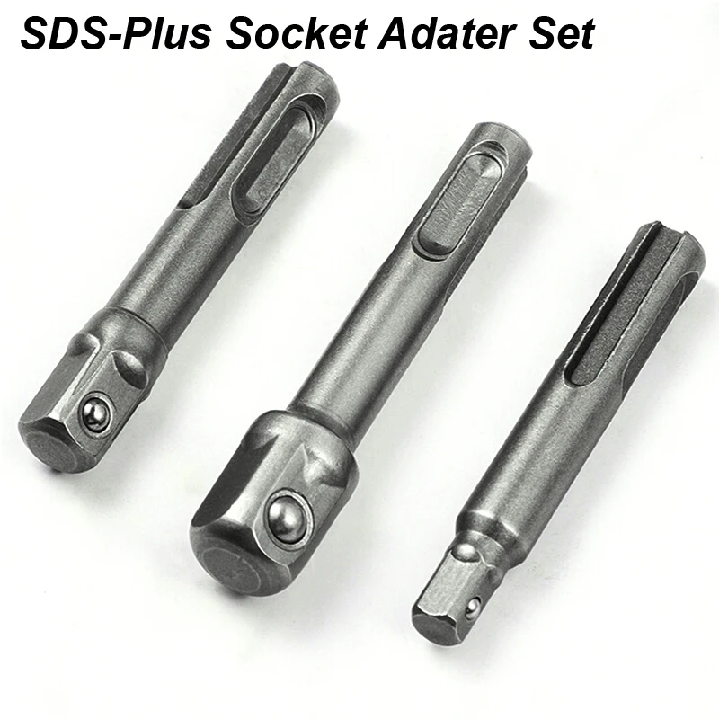 SDS-Plus Socket Adapter Set - Drill Bit and Wrench Converter Extension