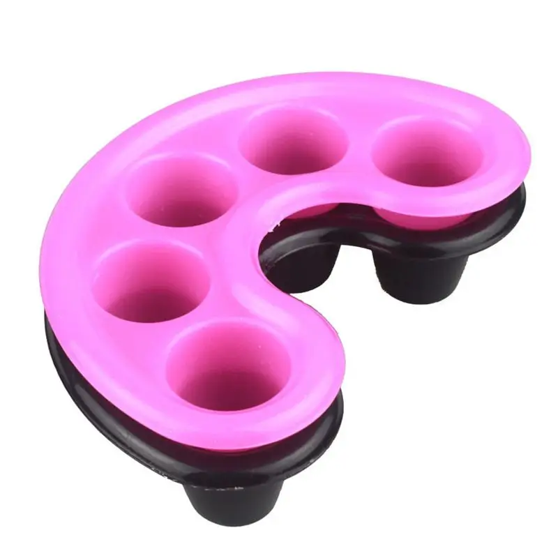 

UV Gel Polish Remover Plastic Nail Art Hand Wash Bowl Five Hole Nail Spa Bath Manicure Tool Portable Soak Off Cap Clip Reuseable