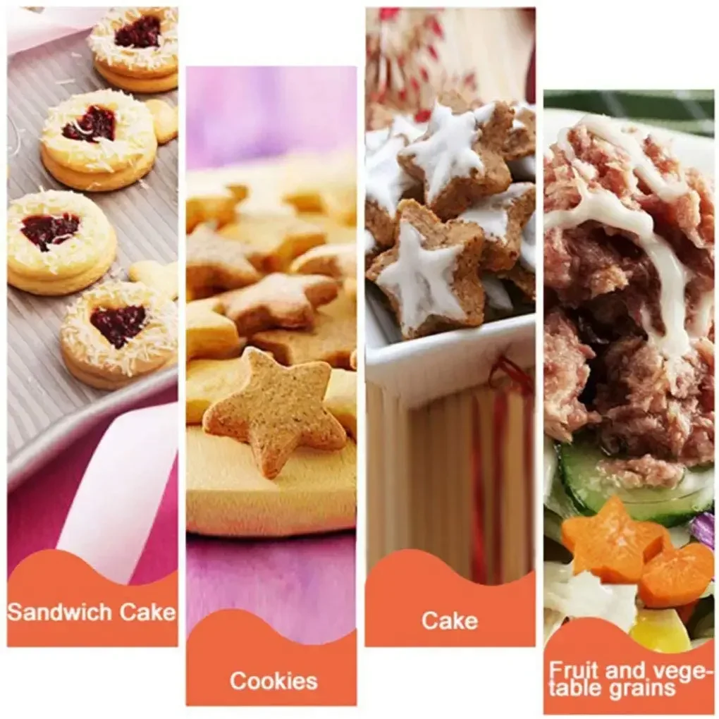 Stainless Steel Vegetable Fruit Cutter Star Flower Heart Shapes Cookie Stamps Mold Decorative Baking Crafts Kitchen Accessory