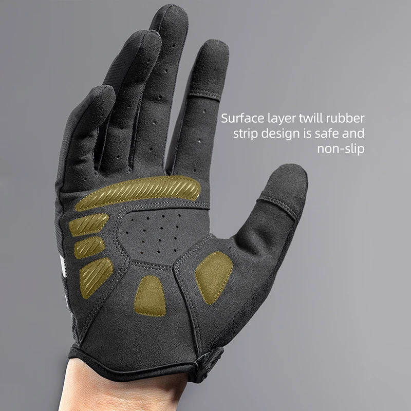 ROCKBROS Cycling Gloves Spring Autumn Summer Full Finger Bike Gloves Reflective Breathable Sports MTB  Road Bicycle Gloves 2