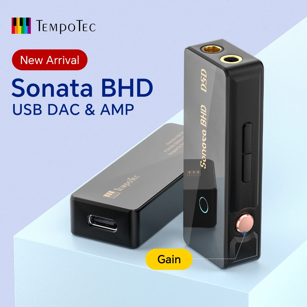 TempoTec Sonata BHD USB-C DAC & Amp - 4.4mm & 3.5mm Outputs, DSD256, 3 Gain Levels, Portable