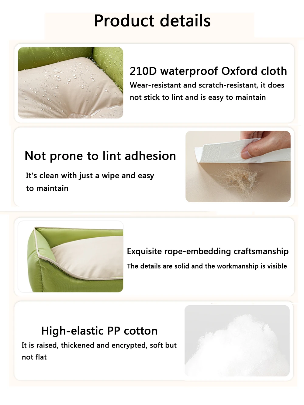 Square Cute Waterproof Large Dog Bed Color Block Summer Cooling Small Cat Sleeping Bed Cushion Soft Autumn Medium Cat Bed Sofa