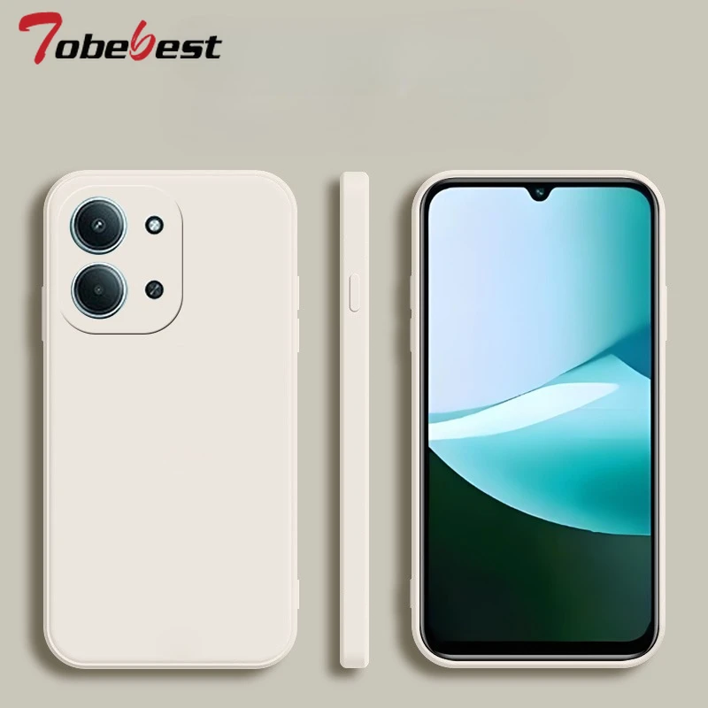 Stylish Square Frame Silicone Phone Case - Matte Soft Back Cover