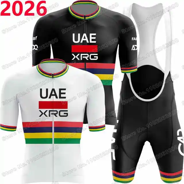 Maillot de Cyclisme Tadej Pogačar 2026 UAE Team,Vêtements de Cyclisme Champion du monde,Italie France Espagne Tour Chemises de route pour hommes,Cuissard à bretelles Vêtements de VTT et cyclocross 1