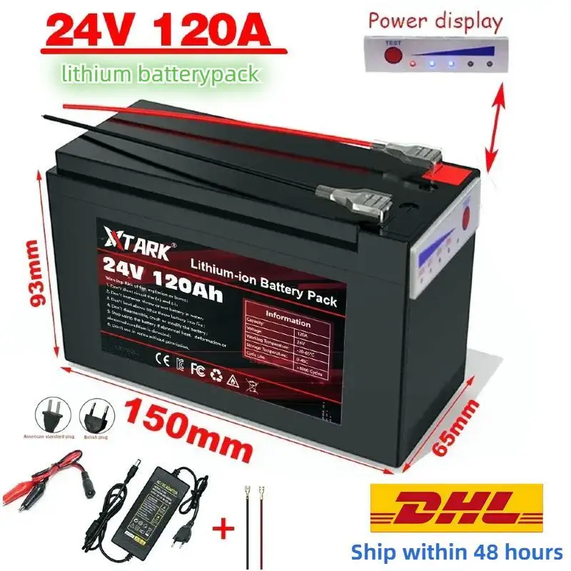 

New 18650 24V 120Ah Lithium Ion Battery,for Tricycles,Led Light Electric Boats,Remote Control Toys Household Appliances Battery