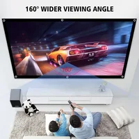 ThundeaL 16:9 100 120 150 Inch Projection Projector Screen Canvas White Curtain Screen 3D Film Portable Wall Mounted Projecting - Image 5