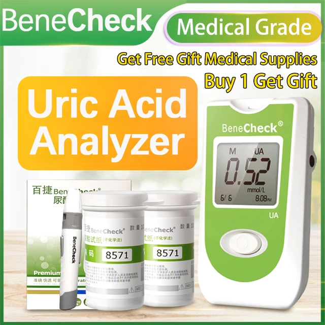 BeneCheck Uric Acid Automatic Meter 10/25Pcs Test Strips and Lancets  Needles for Uric Acid Measurement of Gout Monitor Included! - AliExpress