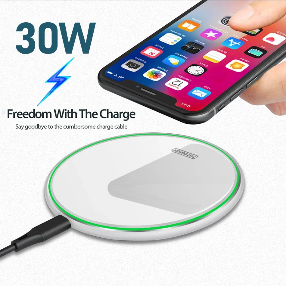 USB C Fast 100W Wireless Charger For Huawei P30 Pro Xiaomi Mi 9 Samsung S10 S9 10W Quick Charge For iPhone 11 XS XR X 8 usb c charger phone charger charger adapter wall charger mobile phone charger usb phone adapter phone charger adapter usb charger