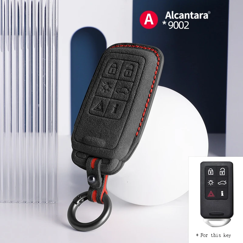 

Car Key Case Cover Holder Car Key Shell Alcantara For Volvo XC90 S80 XC70 S60 V70 XC40 Keychain Accessories