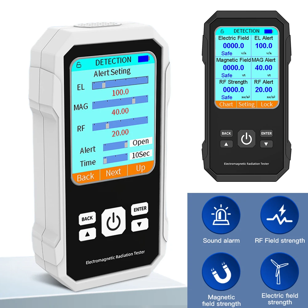 VTER2 전자기장 측정기 디지털 EMF 미터 전기장 자기장 RF 테스터 (가정 및 사무실용)