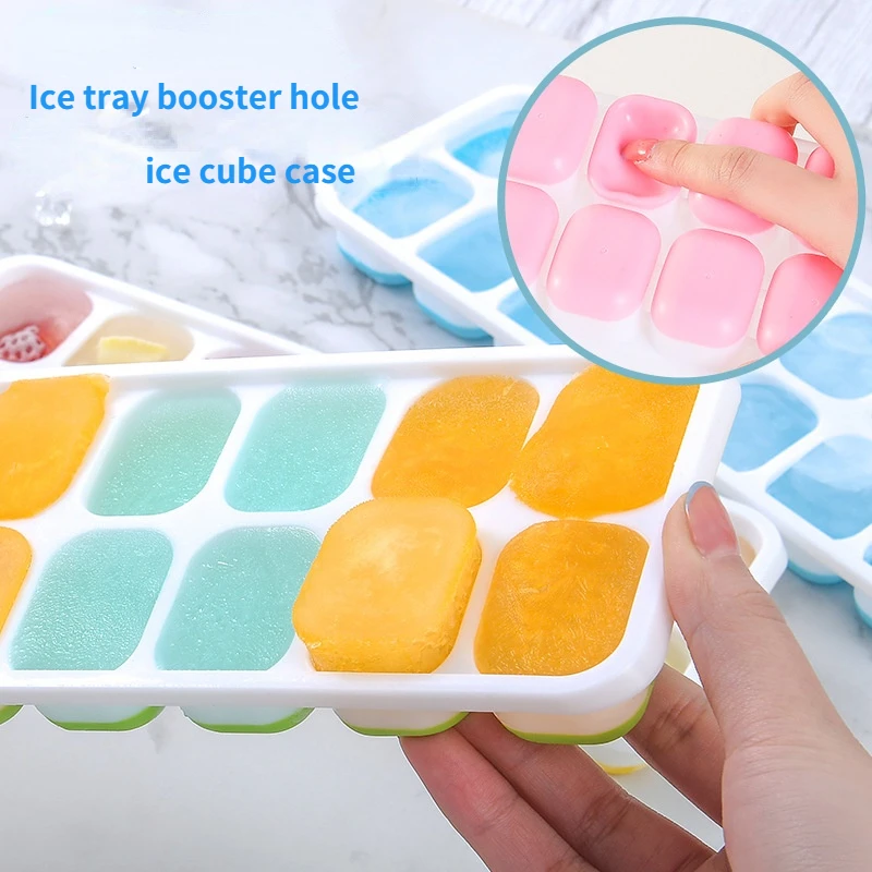 Food Grade Silicone 14 Grid Ice Tray with Cover Soft Bottom Ice Cube Mold  Household Refrigerator Kitchen Tool Ice Tray Maker - AliExpress