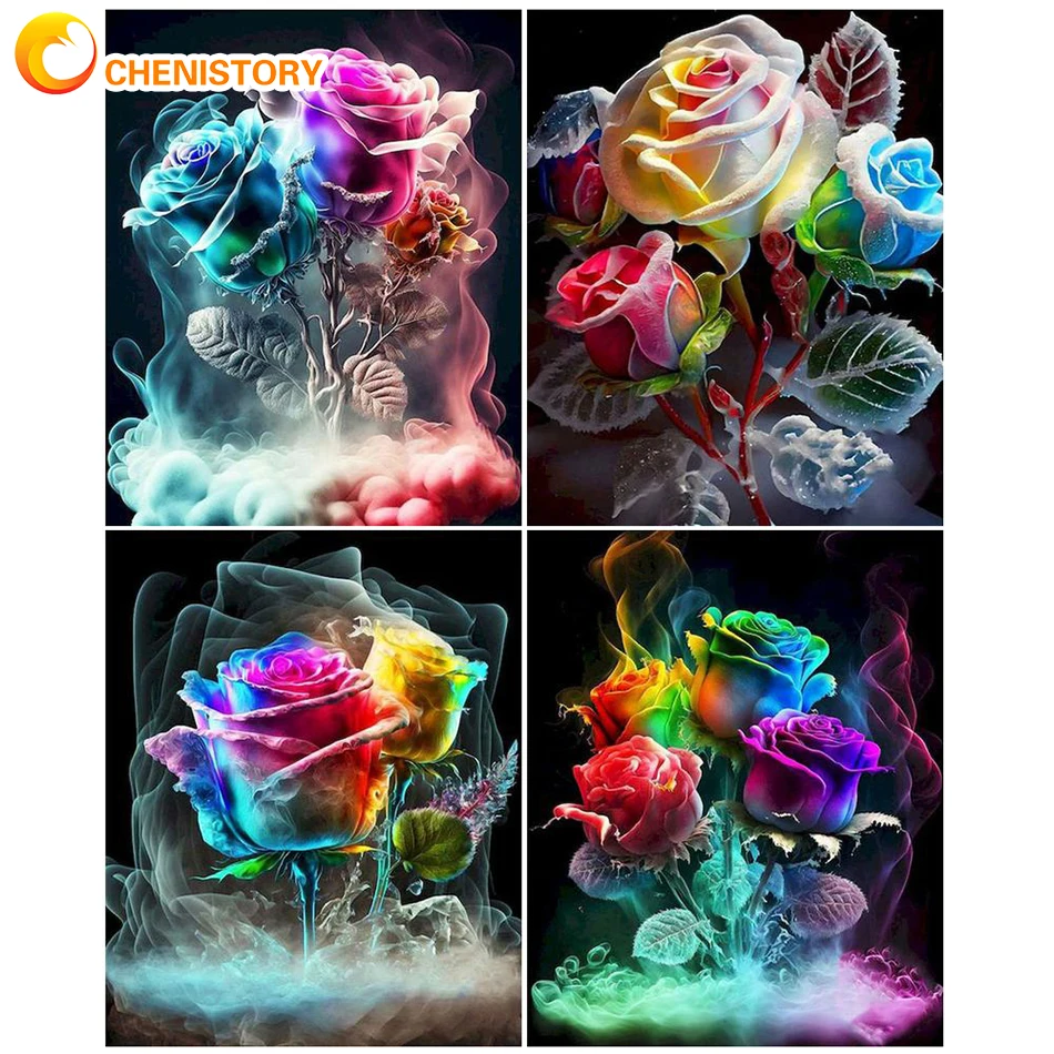 

CHENISTORY Diamond Painting Colorful Floral 5D Full Diamond Embroidery DIY Picture Diamond Mosaic Home Decoration Christmas Gift