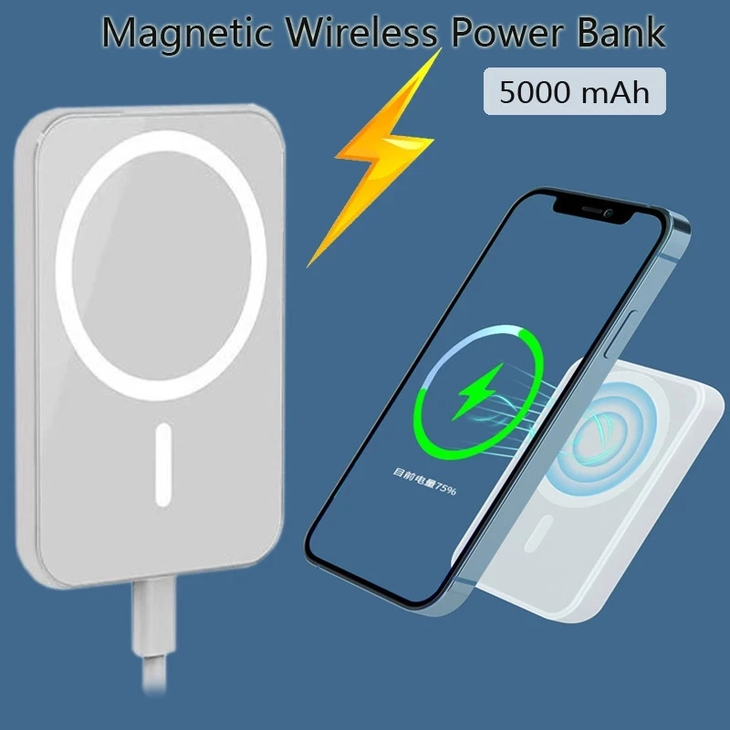 Portable Wireless 5000mah Power Bank External Battery Pack For