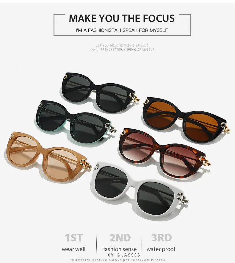 2026 Neue zweifarbige Sonnenbrille: Cat-Eye-Silhouette, silberne Akzente, stilvolles Streetwear-Stück – hochwertige Farbtöne im Ins-Style – Detail 3