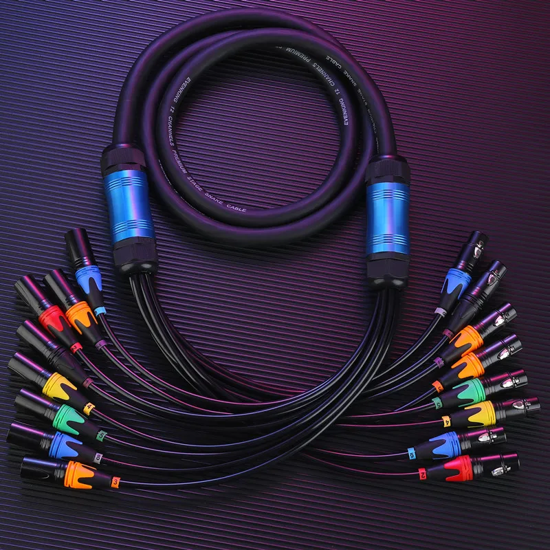 8 Channel Snake Cable With Xlr Audio Connectors For Microphone Stage