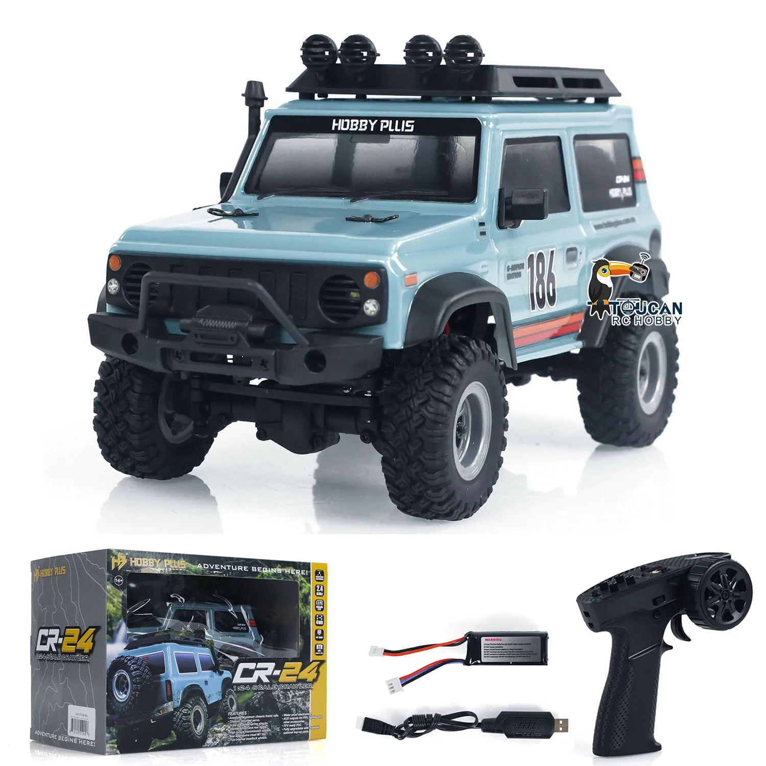 In Stock Hobby Plus Mini 4x4 1:24 RC Crawler Rock Car 4WD RTR Radio Control Off-road Vehicles Assembled Remote Control Toy 2