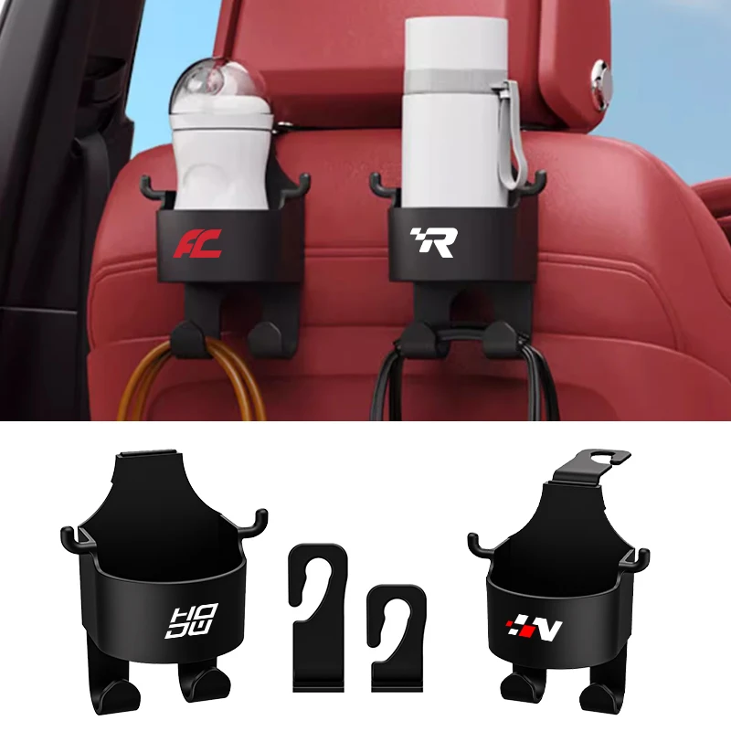 Car Logo Seat Back Storage Organizer Water Cup Holder Hook Per Seat Ibiza 6L 6J Leon Mk3 5F Mk2 Cupra Ateca Fr Racing Formentor
