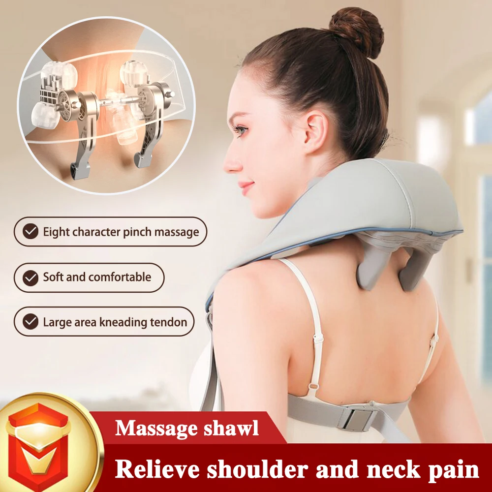 

Electric Neck Massager Wireless Shoulder Kneading Massage Pillow Cervical Back Muscle Relaxing Massage Shawl Home Massager