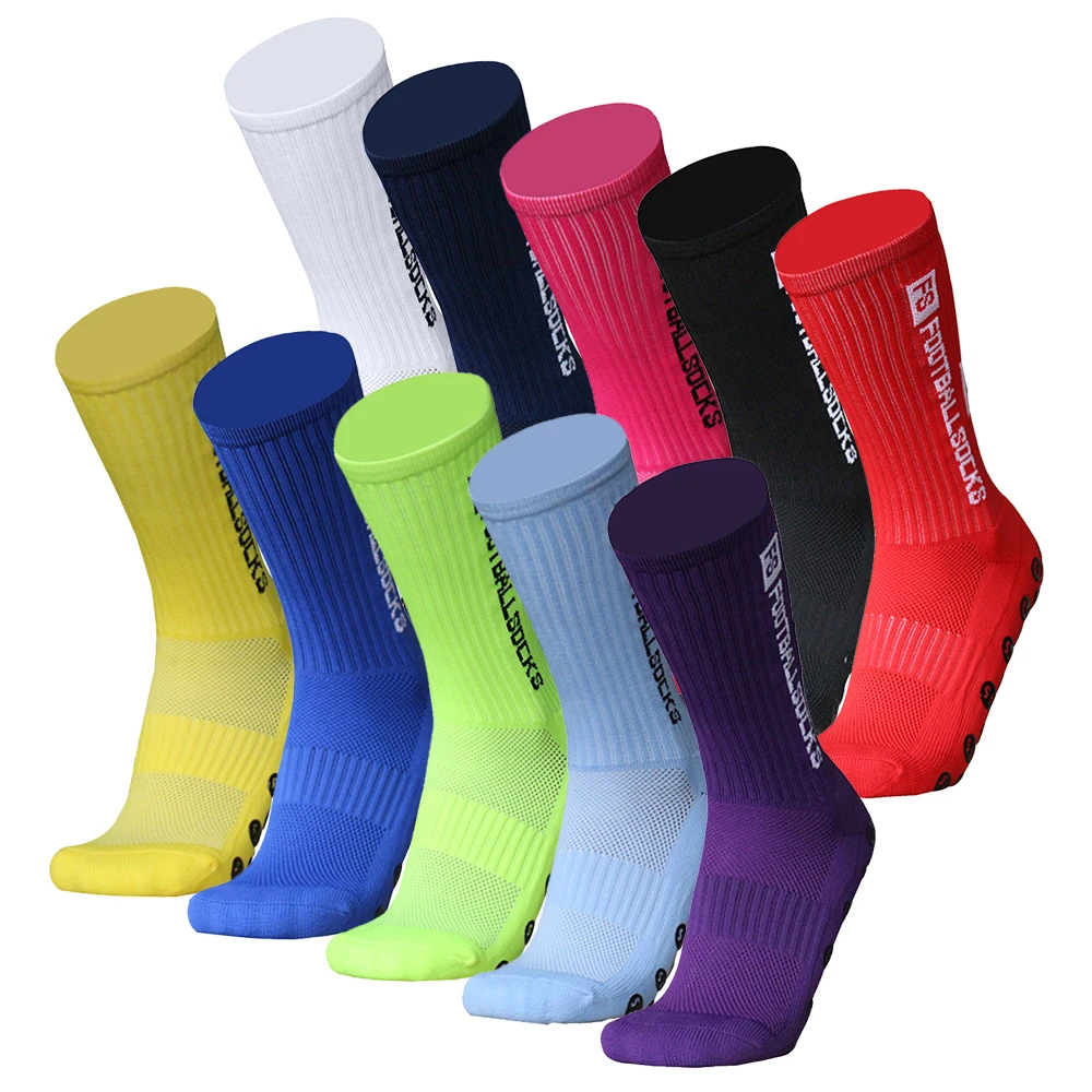 Football Socks Round Silicone Suction Cup Grip Anti Slip Soccer Socks Sport Mens Womens Baseball Rugby Socks with Grips Socks
