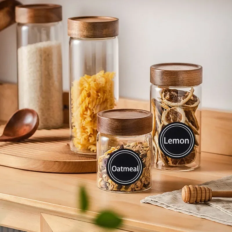 Round Shape Label Stickers Kitchen Jars Spice Bottle Food Storage Stickers Waterproof Reusable Blackboard 60/180pcs