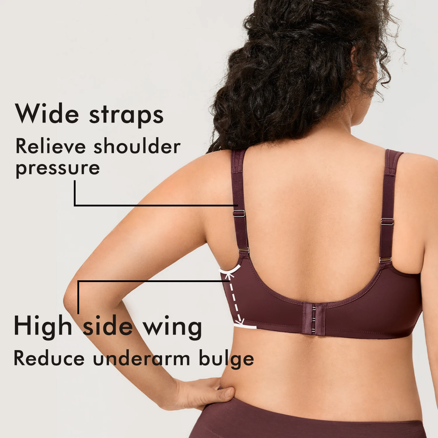 Women's Smooth Full Coverage Underwire Plus Size Minimizer Seamless Unlined Bra Non Padded B-DD E F G H 32-40 42 44