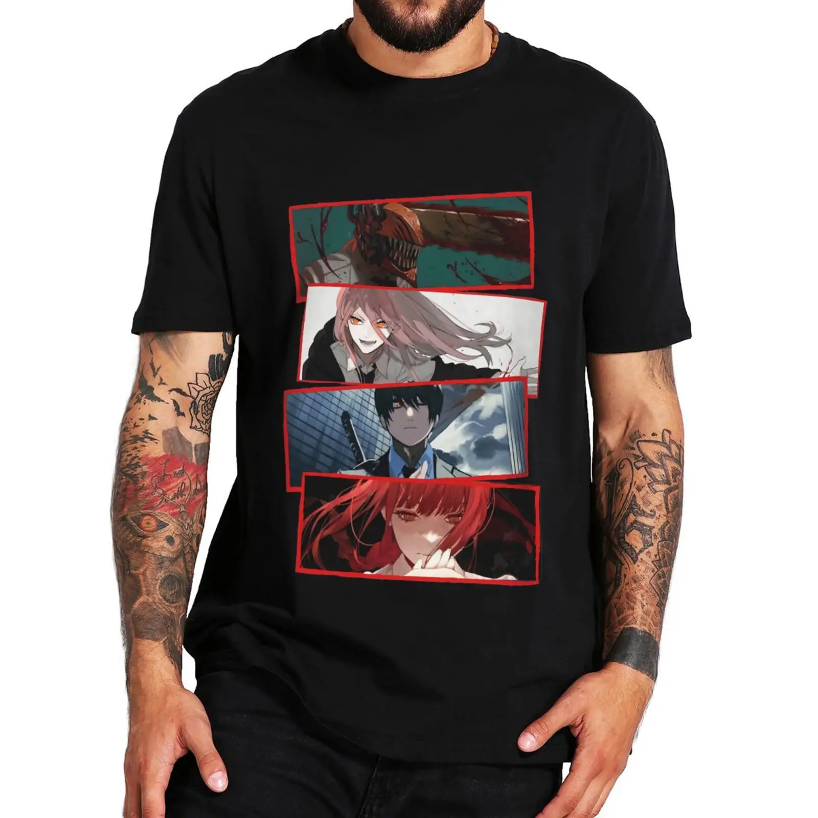 

Chainsaw Man Characters T Shirt Denji Makima 2022 Anime Manga Fans Short Sleeve Casual Soft Unisex 100% Cotton T-shirt EU Size