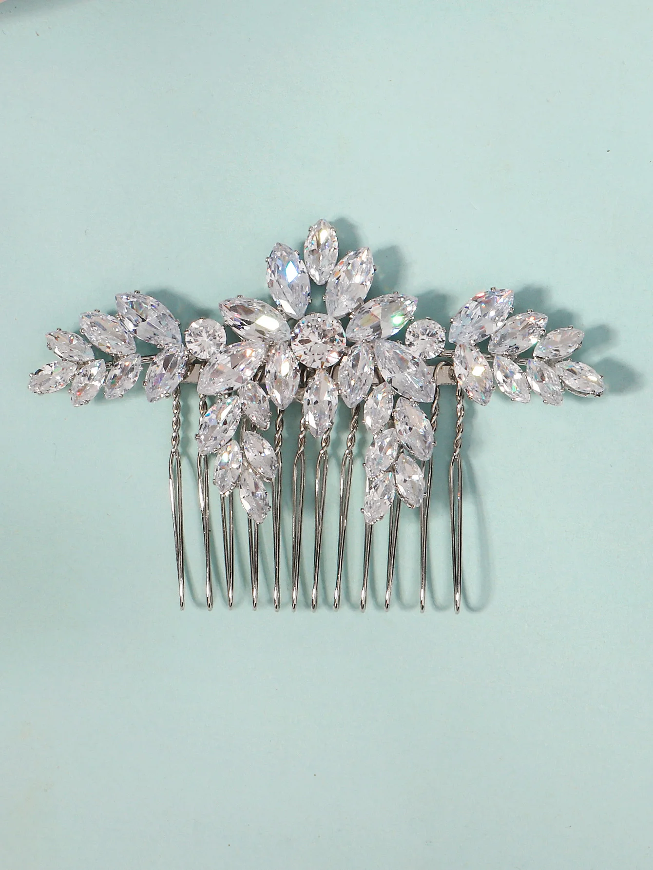 Splitter Zirkon Kristall Braut Haarkamm Exquisite Blumen Haarspange für Mädchen Hochzeit Haarschmuck Kopfbedeckung als Geschenk – Detail 13