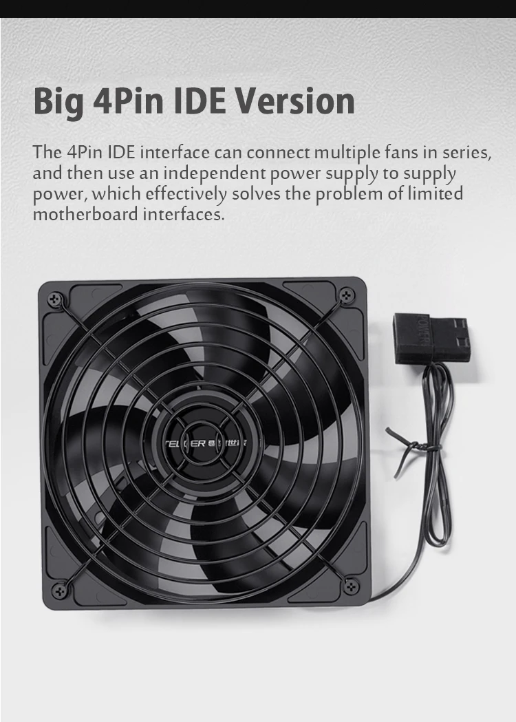 3000RPM Cooling Fan Industrial Grade Large Air Volume Computer Fan 4Pin or Big 4