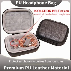 Premium Leather Headphone and Earphone Storage Pouch (1 bag)
