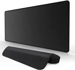 Extended Black Gaming Desk Mat - Large Mouse and Keyboard Pad - 30x25 cm (Black)