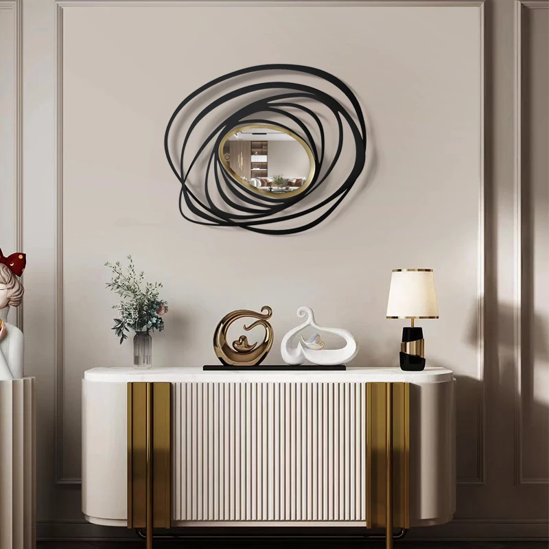 

Italian Luxury Restaurant Mirror Wall Stickers Unique Designer Decorative Mirrors Living Room Espejo Tocador Nordic Home Decor