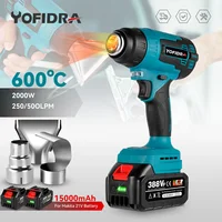 18V 2000W Cordless Electric Heat Gun Handheld Rechargeable Home Air Dryer With 3 Nozzles Industrial For Makita 18V Battery 1