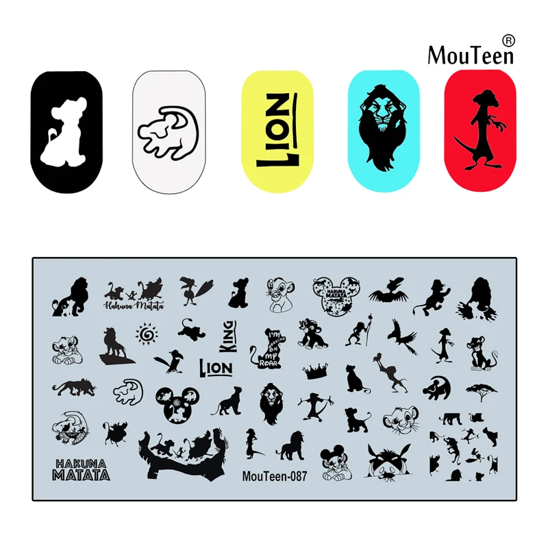 

Disney Lion King Nail Stamp Cartoon King Stamping Plate for Nail Art 4.72*2.36inch #087