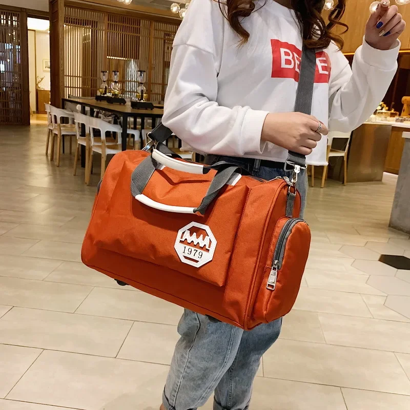 

Вместительная дорожная сумка, ручной чемодан на одно плечо, для путешествий на короткие расстояния, для фитнеса и йоги, сумка для тренировок