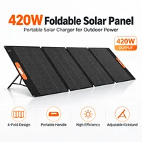Panneau solaire pliable de 420 W, chargeur solaire portable avec supports réglables pour centrale électrique, camping-car, camping en plein air. 1