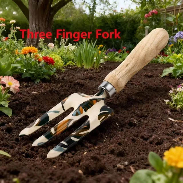 Stainless Steel Garden Shovel and Fork Set for Digging Loosening Soil Planting Flowers Vegetables Durable Gardening Tools 4