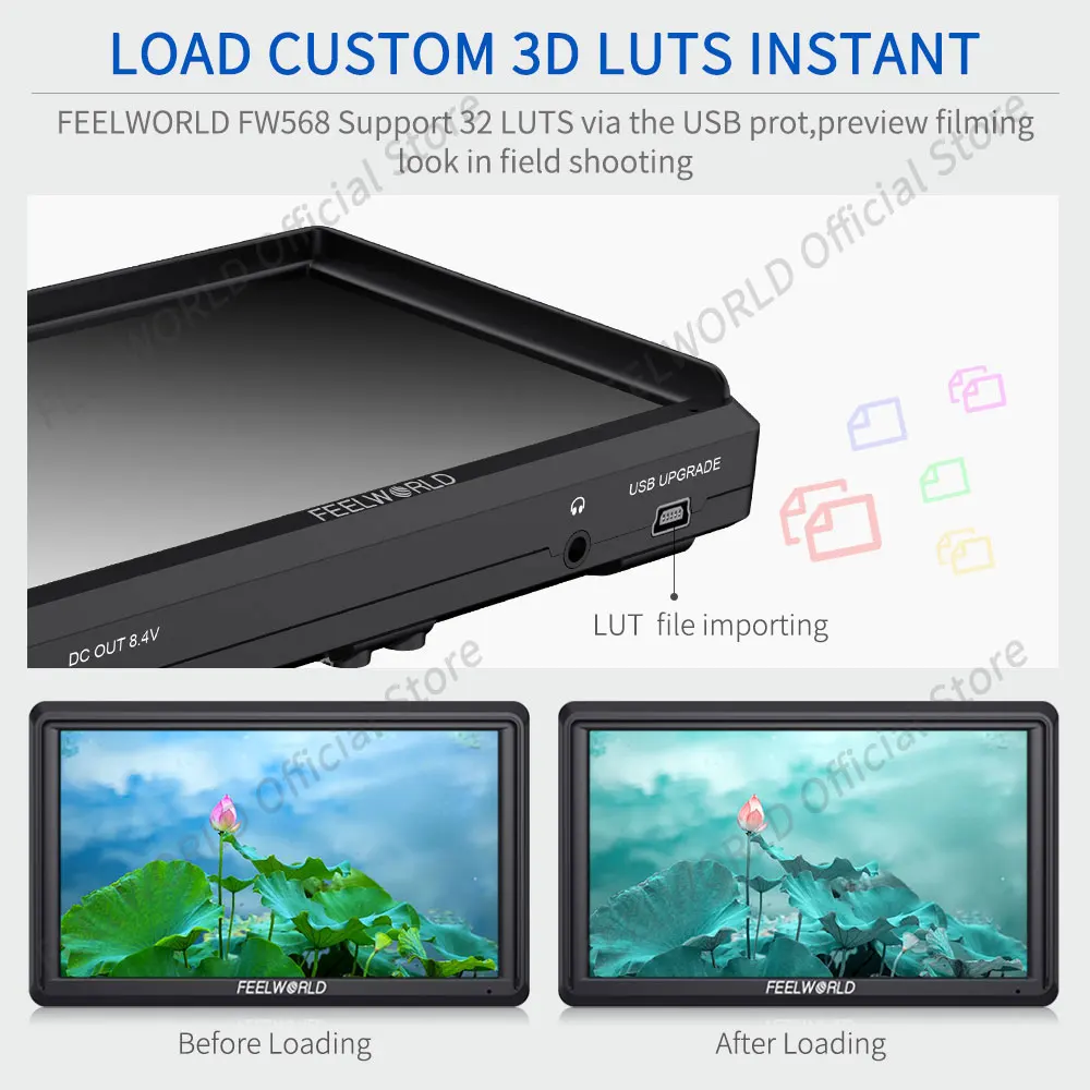 FEELWORLD FW568 V3 6 Inch 3D LUT DSLR Camera Field Monitor IPS Full HD1920X1080 Support HDMI Output With Tilt Arm for Gimbal Rig
