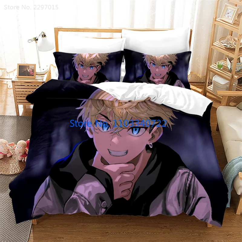 

Anime Tokyo Revengers Duvet Cover Set 3D Print Comforter Cover Bedclothes for Boy Girl Bedding Sets Bedroom Decor