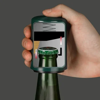 Apribottiglie automatico magnetico per birra da cucina, coperchio per pressa in acciaio inossidabile, cavatappi per birra, gadget da bar portatili 1