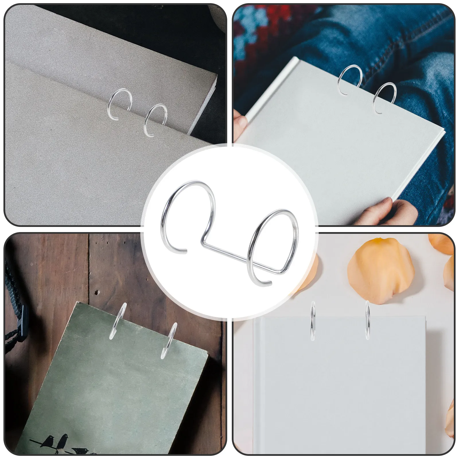 10Pcs 금속 메뉴 사인 바인더 클립 레스토랑 소매 슈퍼마켓 탁상용 더블 링 아크릴 가격 표시 스탠드 홀더