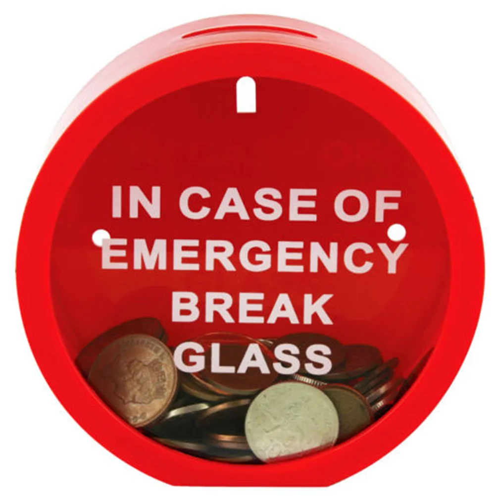 1pc Emergency Coin Smash Money Piggy Bank Break Glass Novelty Savings Box for Kids Children 6