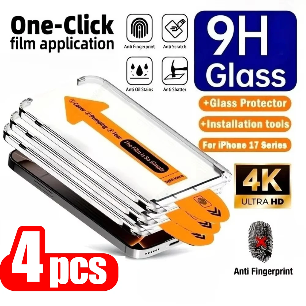 Premium Tempered Glass Screen Protector with Oleophobic Coating - Easy Installation, 8K HD Quality (1-4 Pack)
